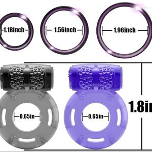 Purple and Gray Silicone Rings Set